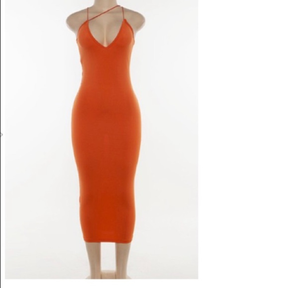 Long V cut dress
